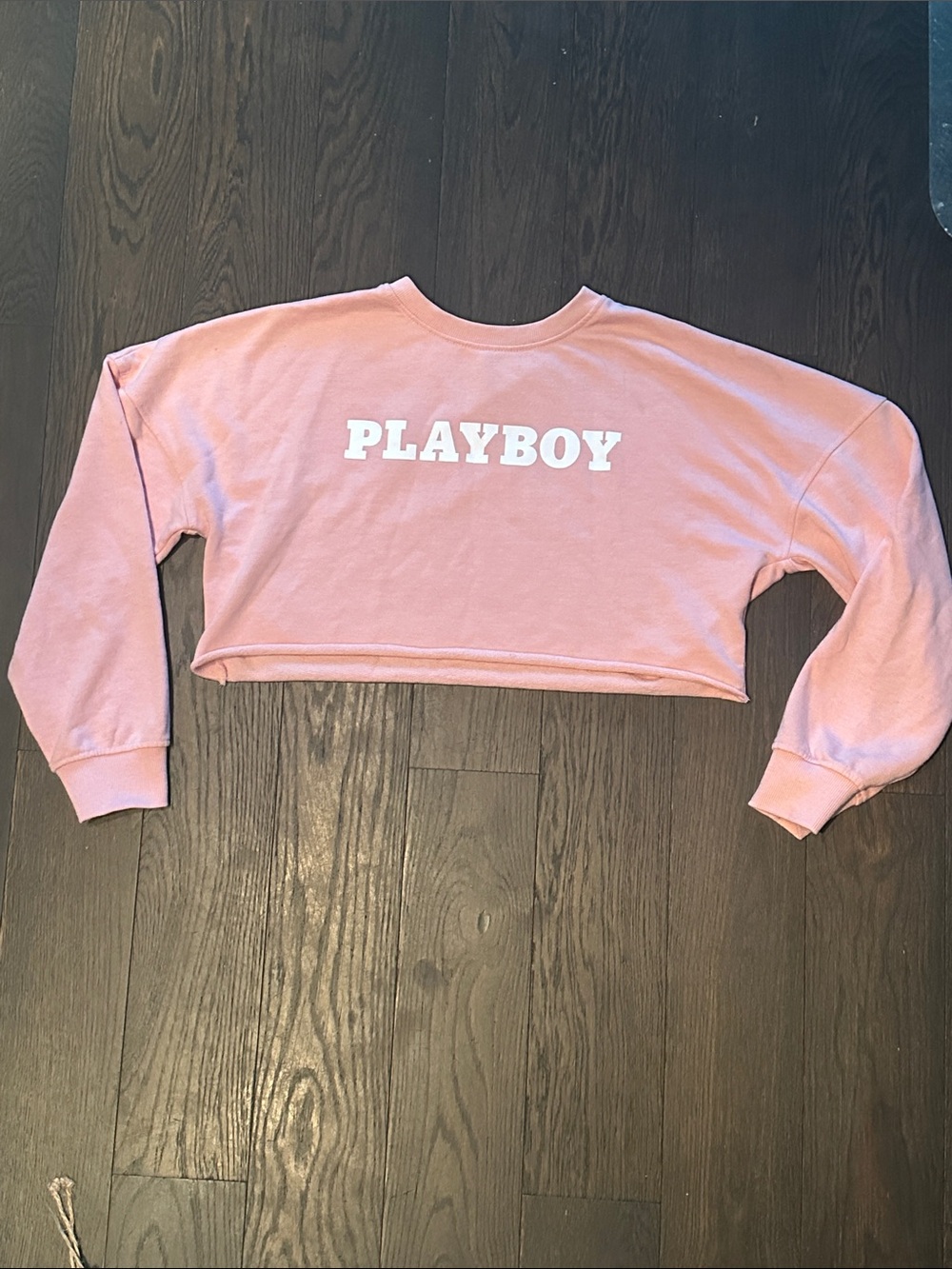 Playboy x Missguided Cropped Sweater in Pink